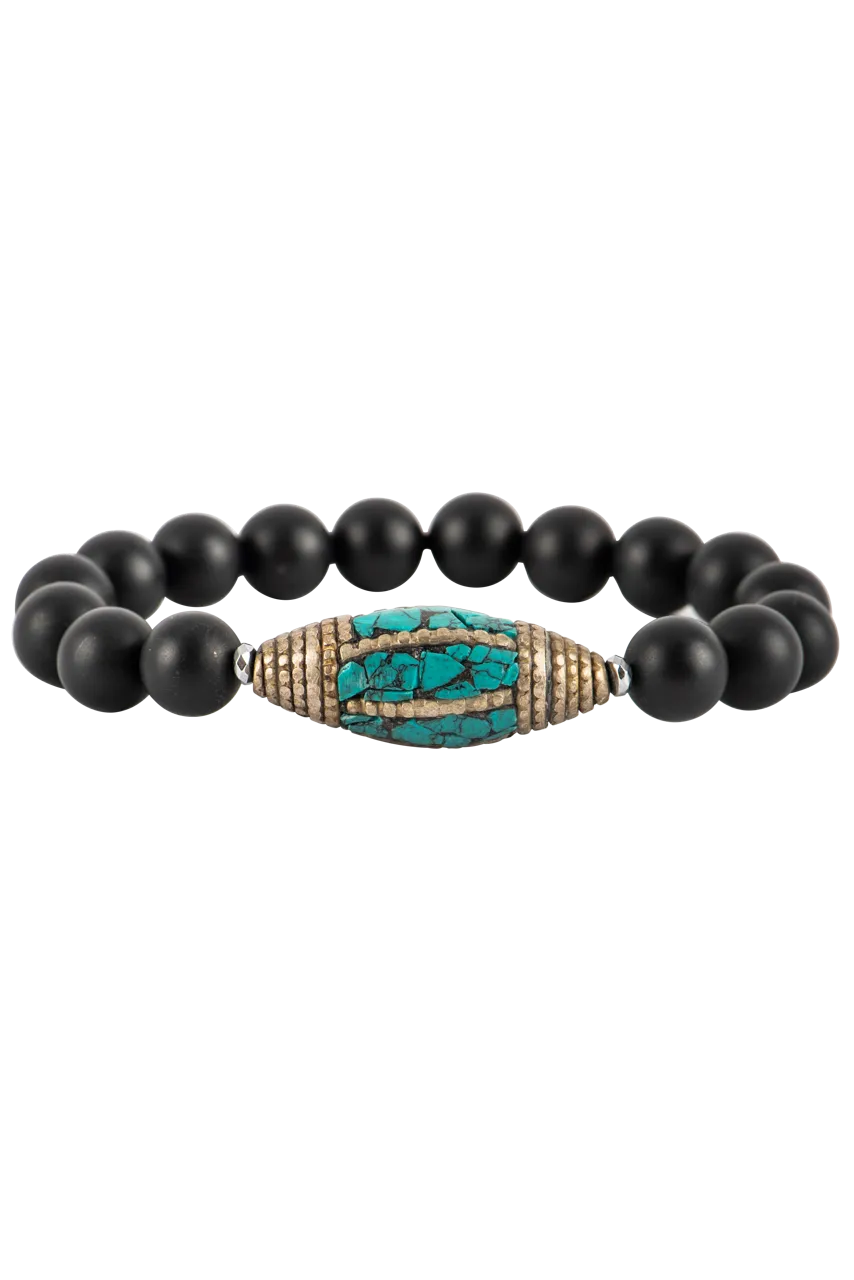 Breathe Deep Onyx & Turquoise Bracelet