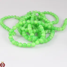 Candy Apple Green Jade Beads Smooth Round