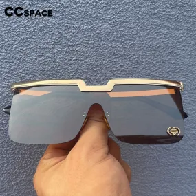 CCspace Women's Rimless Oversized Square One Lens Alloy Frame Sunglasses 51121