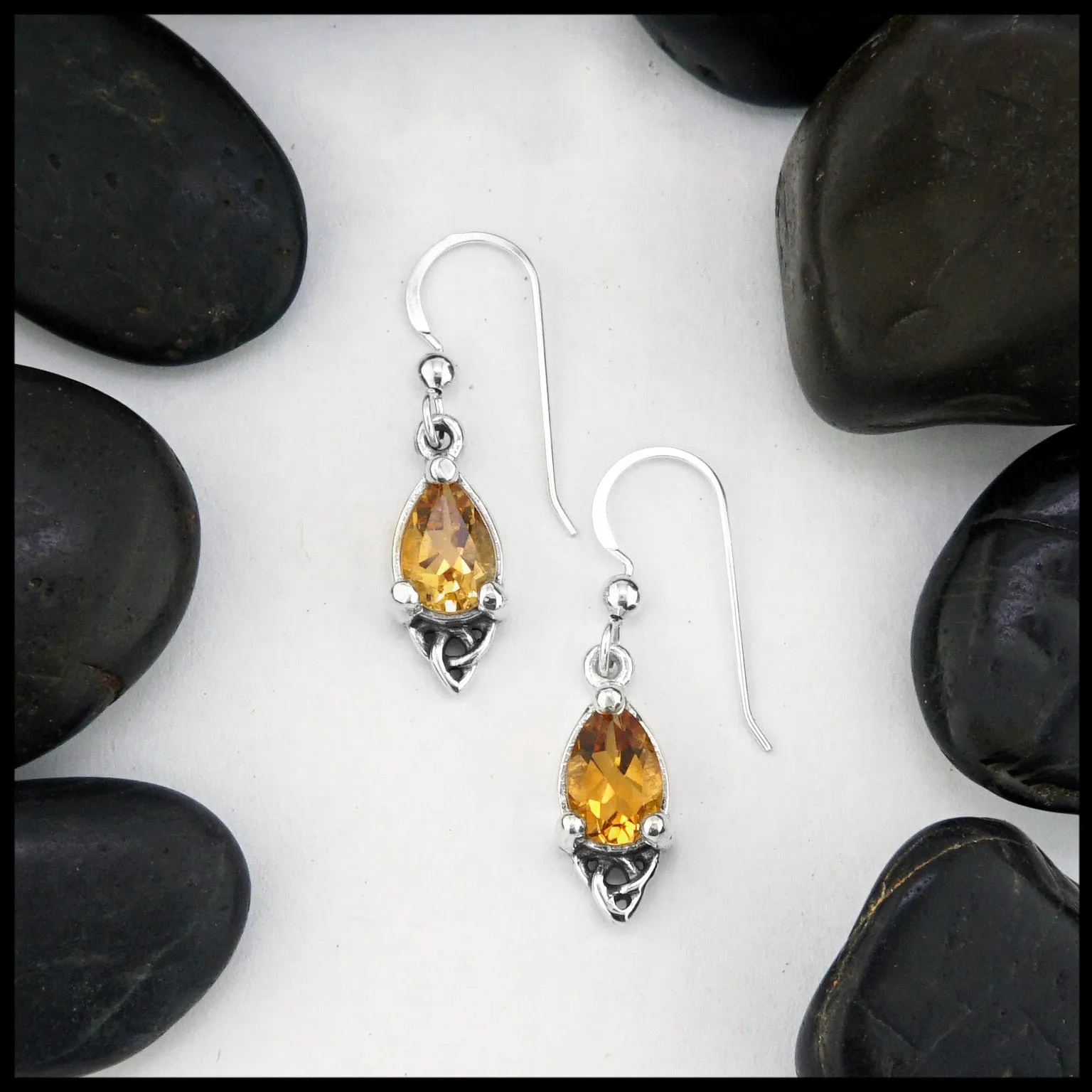 Celtic Goddess Earrings with Citrine