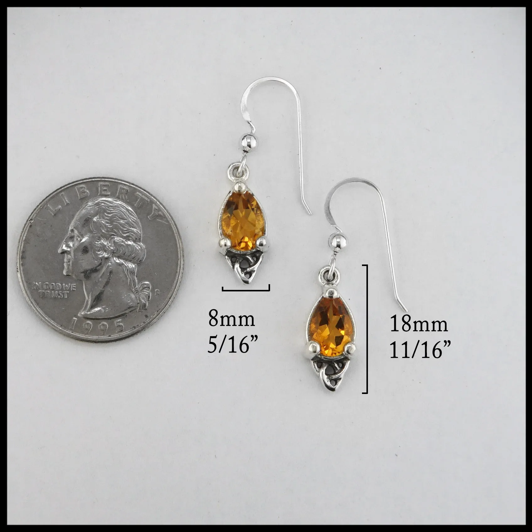 Celtic Goddess Earrings with Citrine