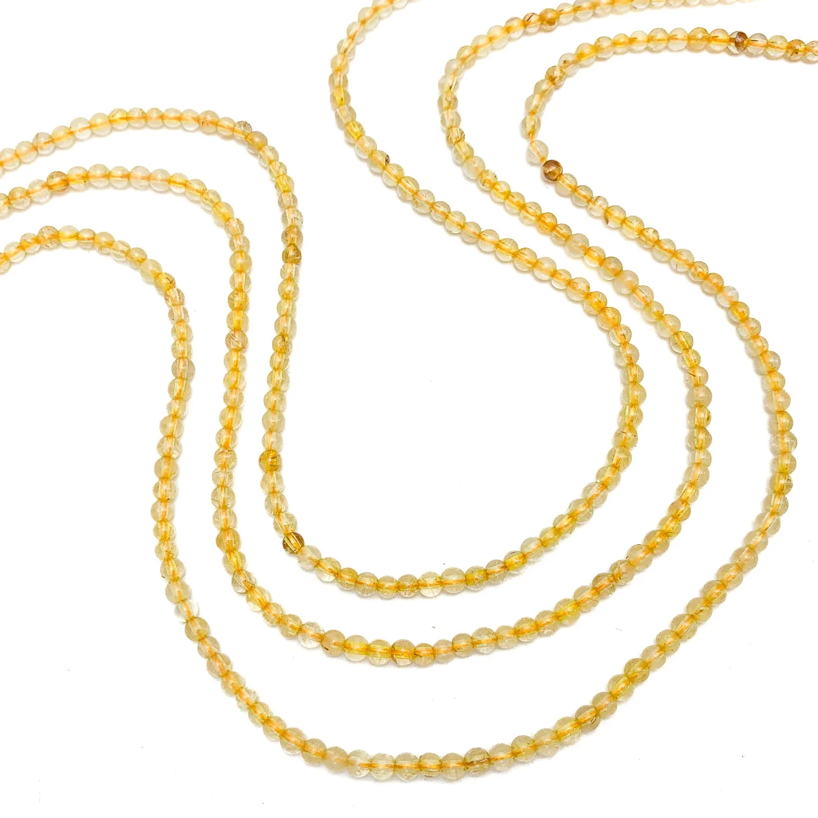 Citrine 3.5mm Smooth Rounds Bead Strand