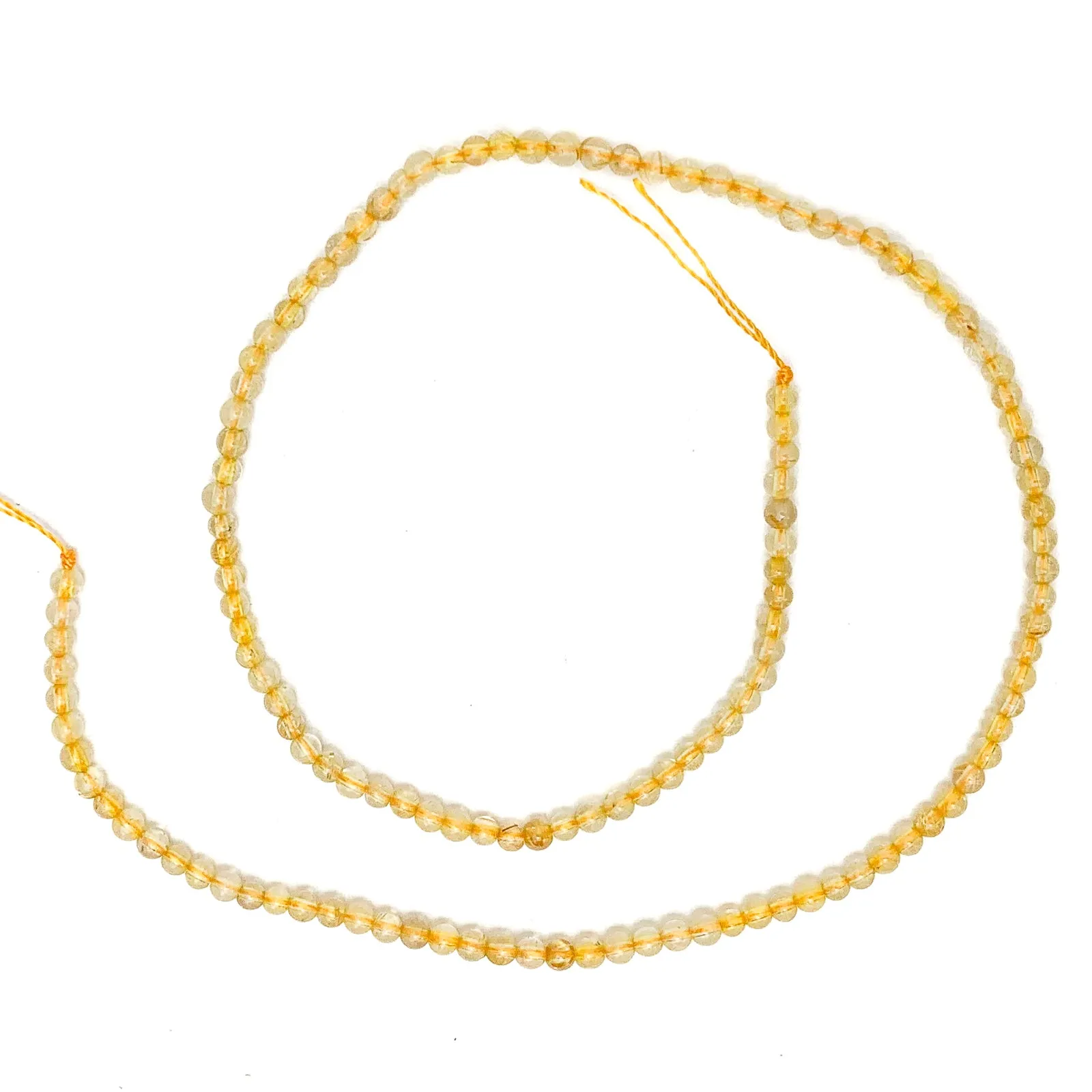 Citrine 3.5mm Smooth Rounds Bead Strand