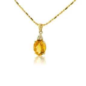 Citrine & Diamond Accented Pendant