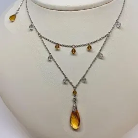 Citrine & Diamond Layered Necklace