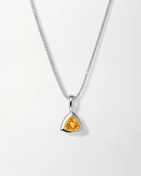 Citrine November Birthstone Necklace - Silver