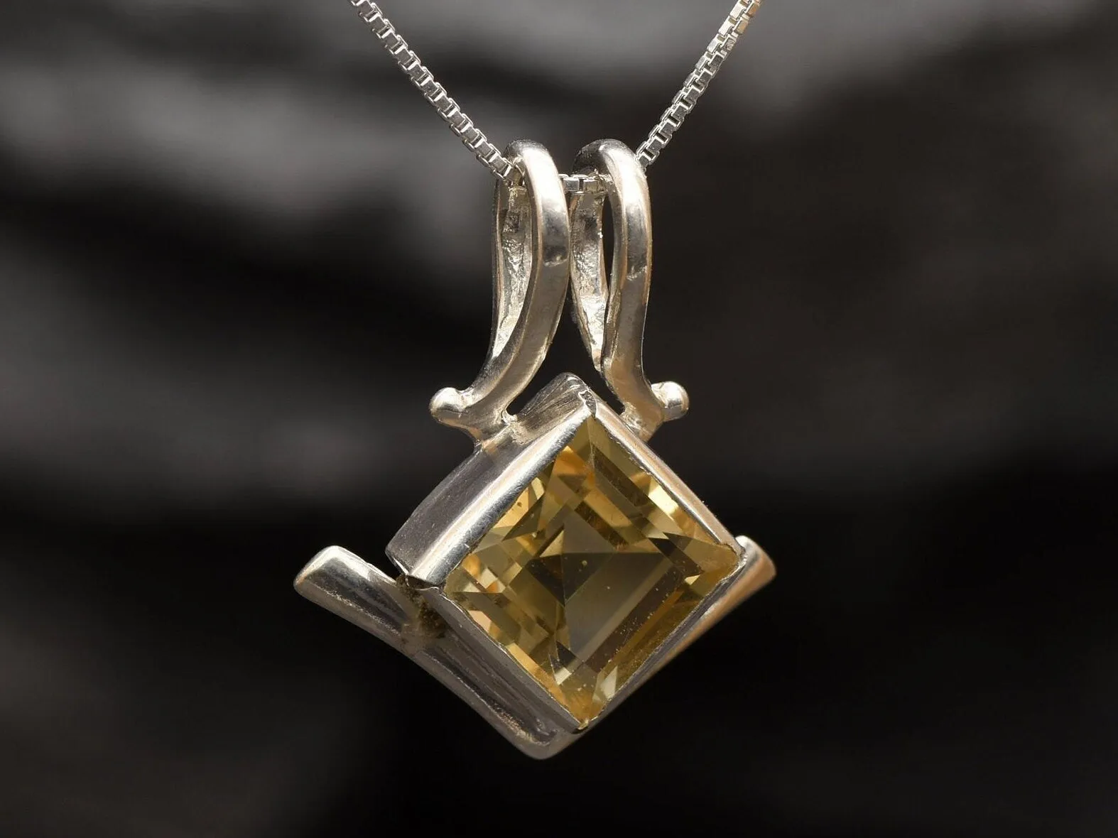 Citrine Pendant - Yellow Stone Necklace - November Birthstone Necklace