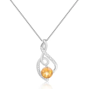 Citrine Treble Clef Music Necklace