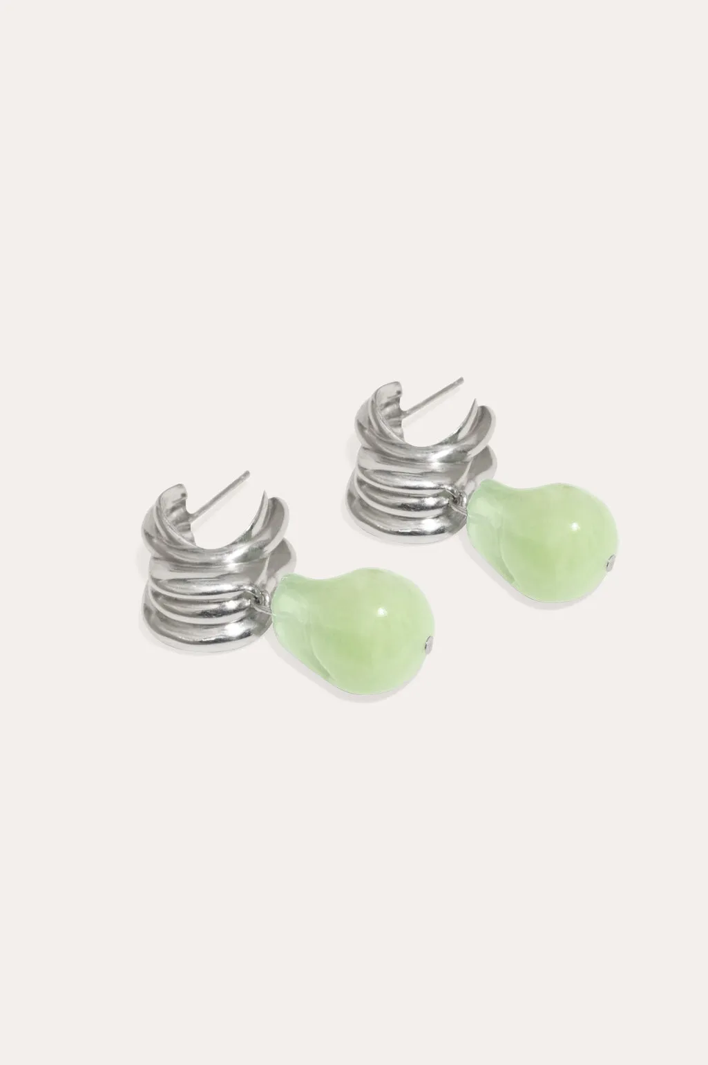 Clash - Jade Bio Resin and Platinum Plated Earrings