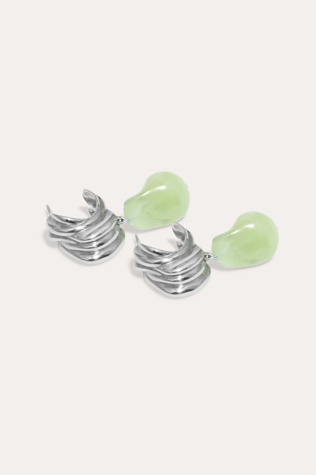 Clash - Jade Bio Resin and Platinum Plated Earrings