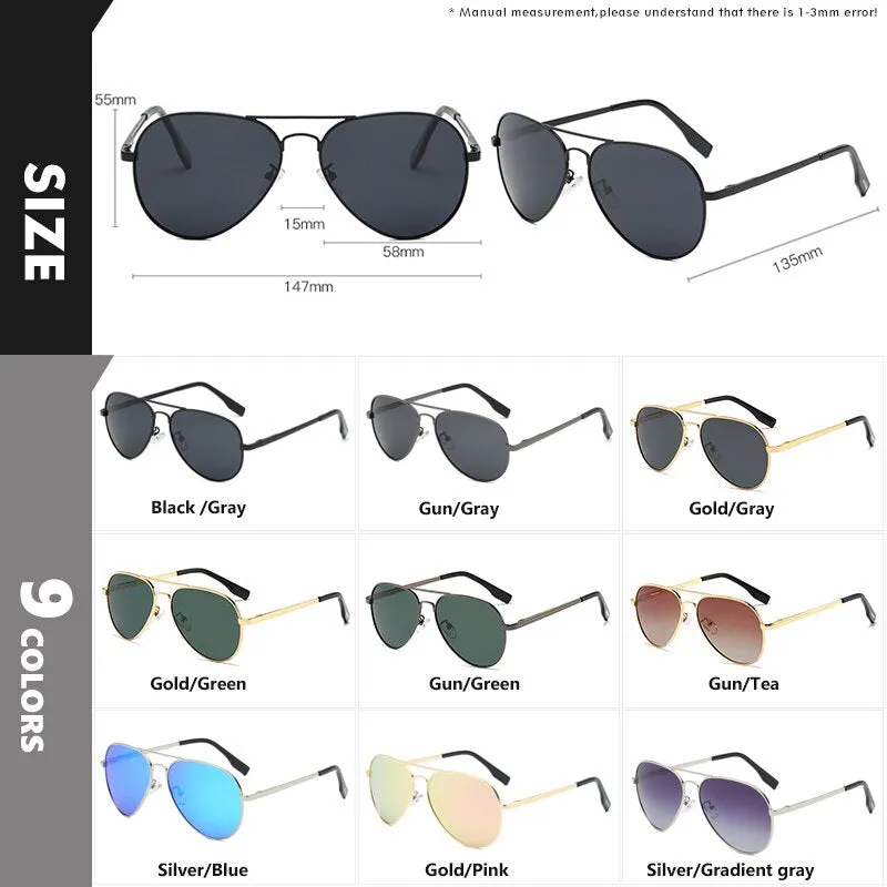 Classic Aviation Brand Design Polarized Sunglasses Men