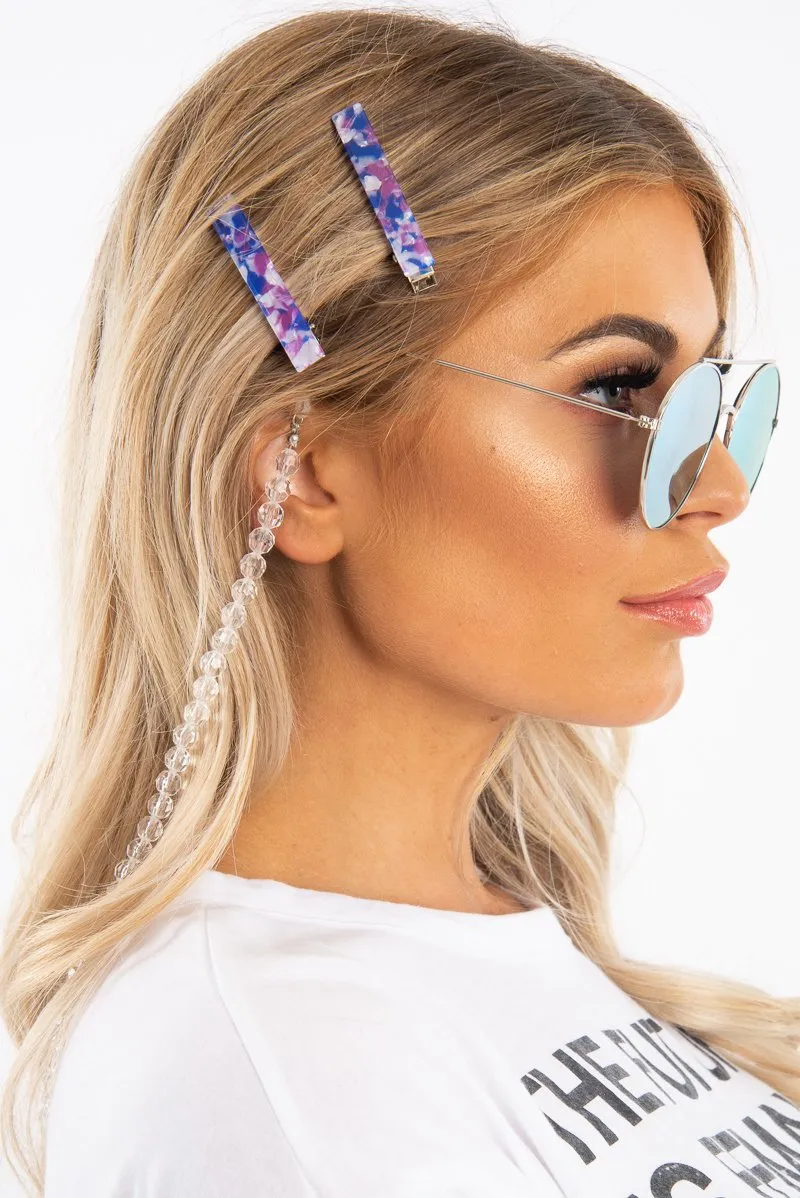 Clear Crystal Beaded Sunglasses Chain - Hartlynn