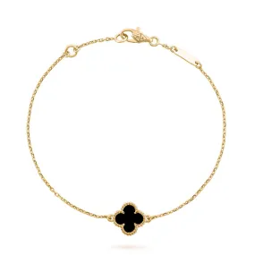 CLOVER GOLD ONYX BRACELET