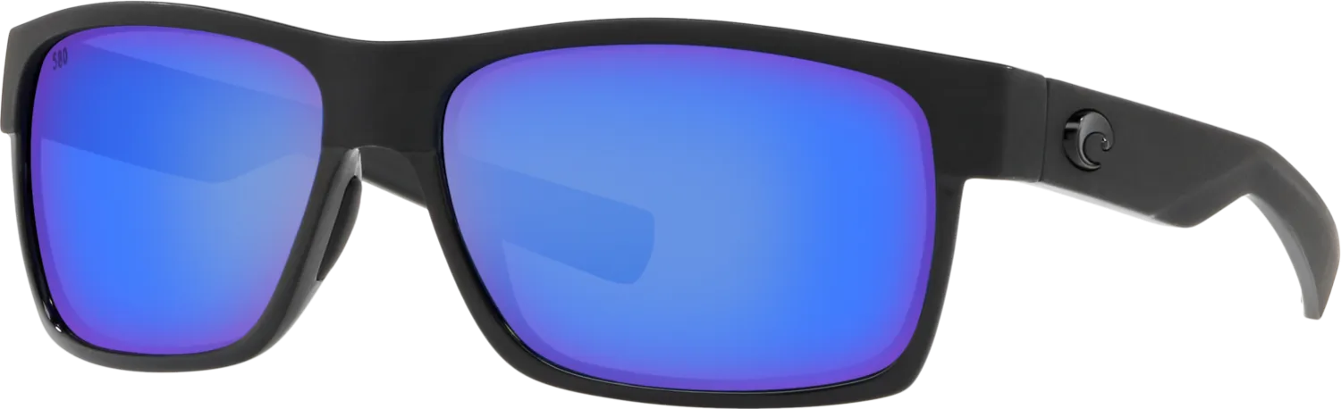 Costa Del Mar Half Moon Sunglasses - Shiny Black/Blue Mirror 580G