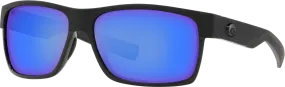 Costa Del Mar Half Moon Sunglasses - Shiny Black/Blue Mirror 580G