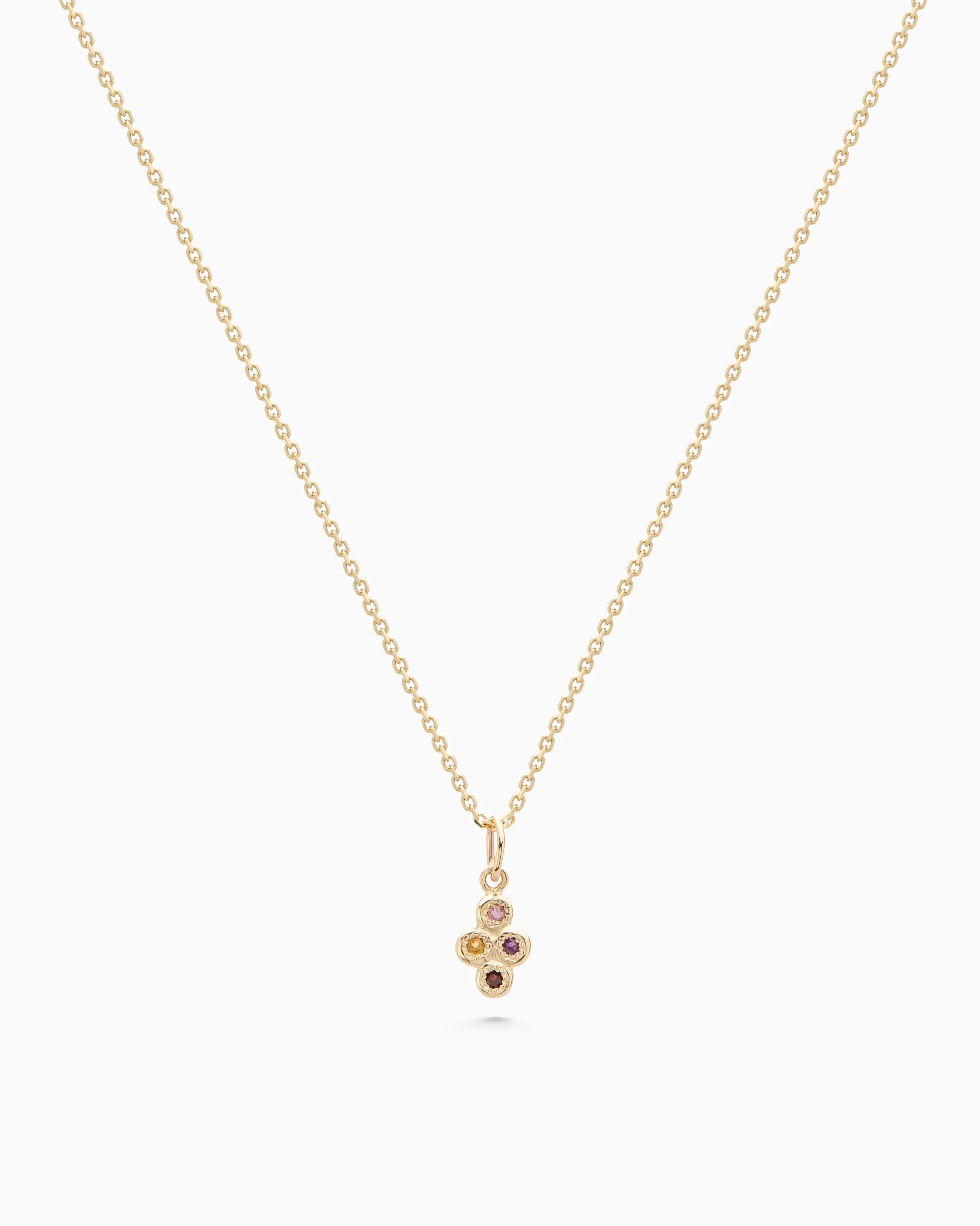 Cross Stone Pendant | Yellow Gold