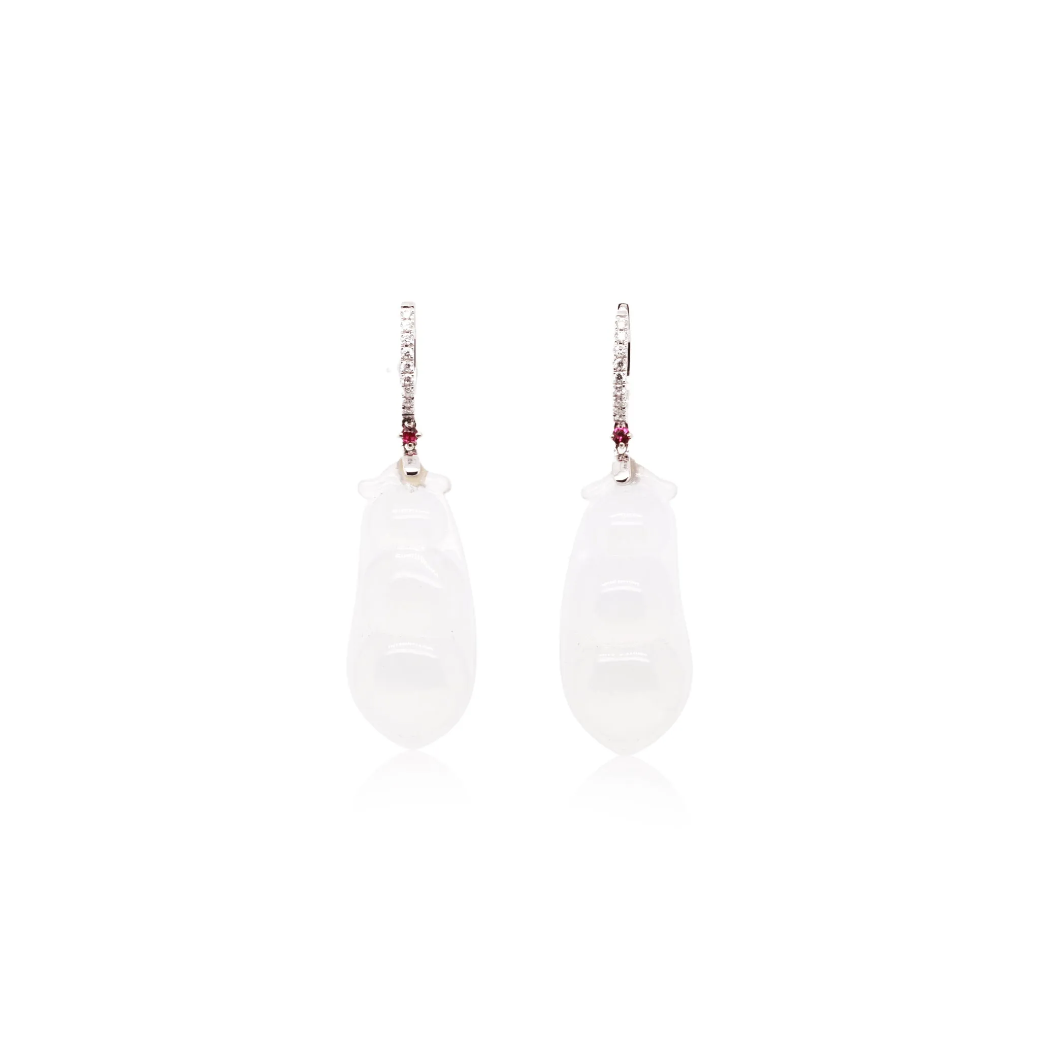 Crystal White Jade Earrings