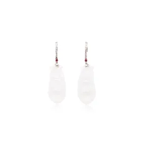 Crystal White Jade Earrings