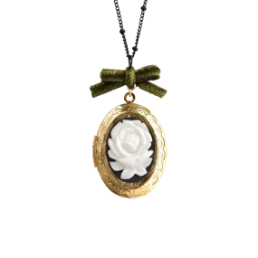 Dark Romance Rose Cameo Locket Necklace