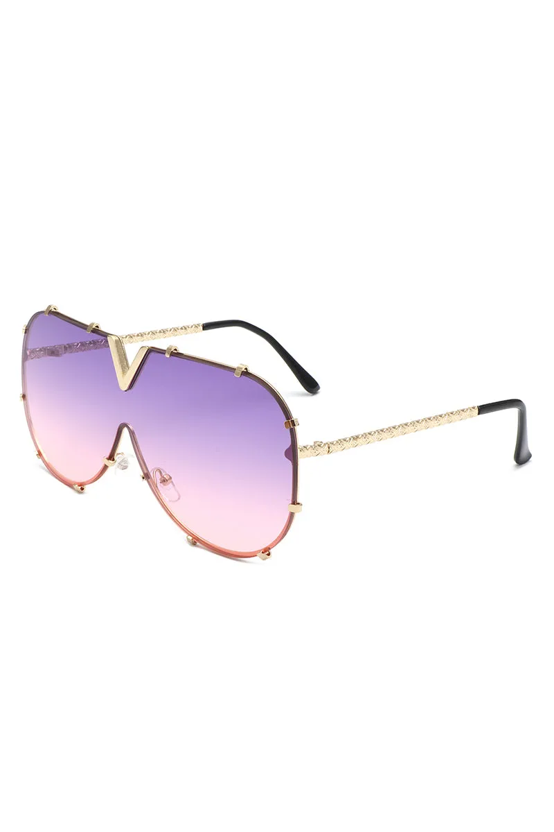 Dazzle - Oversized Luxury Aviator Sunglasses