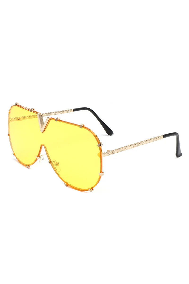 Dazzle - Oversized Luxury Aviator Sunglasses