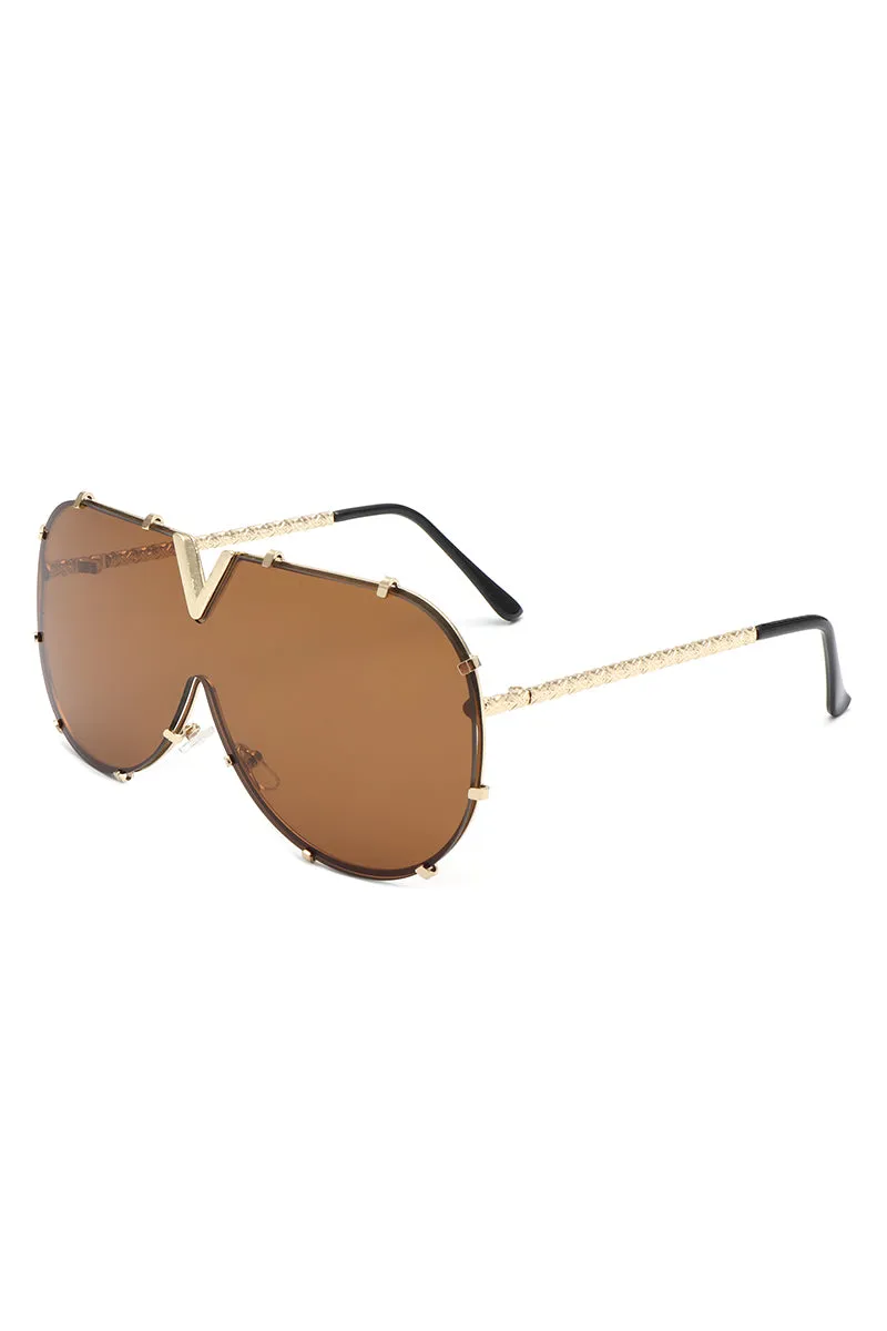 Dazzle - Oversized Luxury Aviator Sunglasses