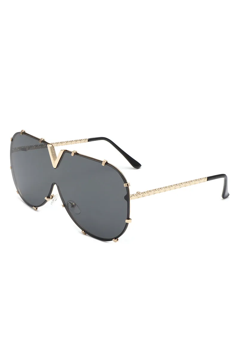 Dazzle - Oversized Luxury Aviator Sunglasses