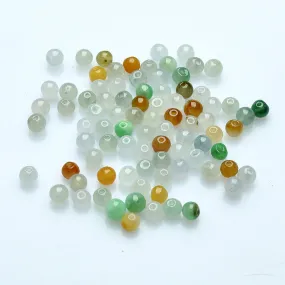 Diameter 3.5mm-4mm Natural Jade Beads Jadeite Mixed Colors Bead WBD15