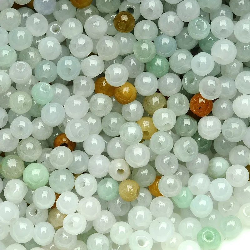 Diameter 3.5mm-4mm Natural Jade Beads Jadeite Mixed Colors Bead WBD16