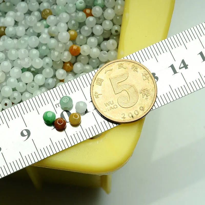 Diameter 3.5mm-4mm Natural Jade Beads Jadeite Mixed Colors Bead WBD16