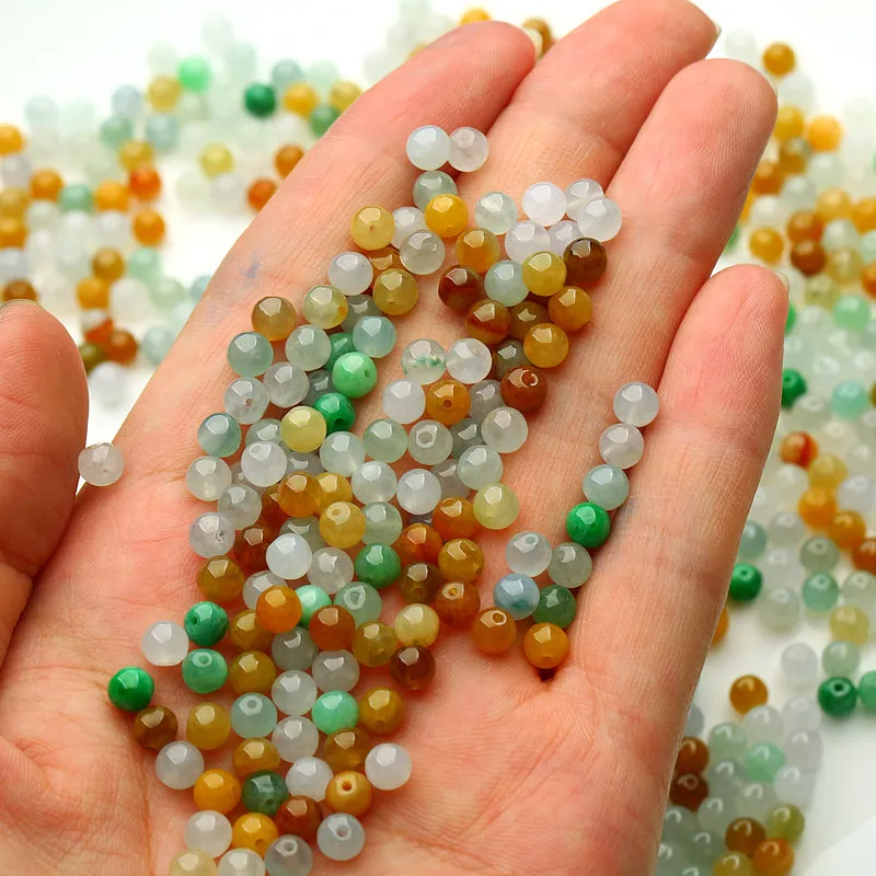 Diameter 5mm Natural Jade Beads Jadeite Mixed Colors Bead WBD26