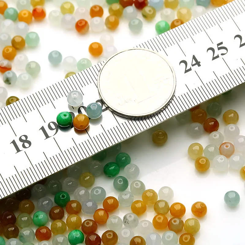 Diameter 5mm Natural Jade Beads Jadeite Mixed Colors Bead WBD26