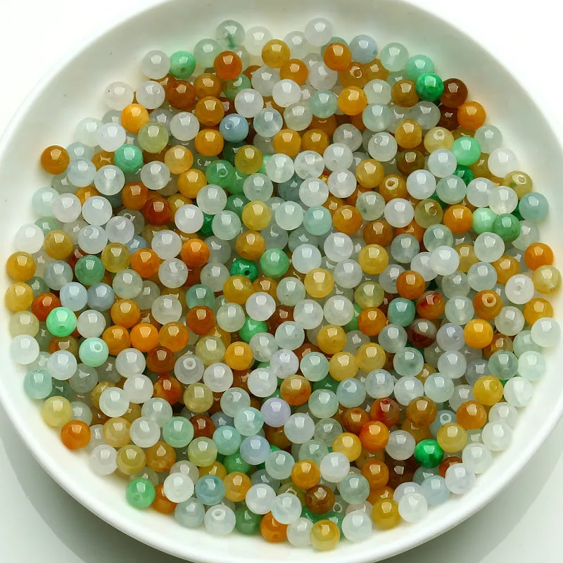 Diameter 5mm Natural Jade Beads Jadeite Mixed Colors Bead WBD26