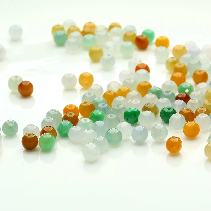 Diameter 5mm Natural Jade Beads Jadeite Mixed Colors Bead WBD26