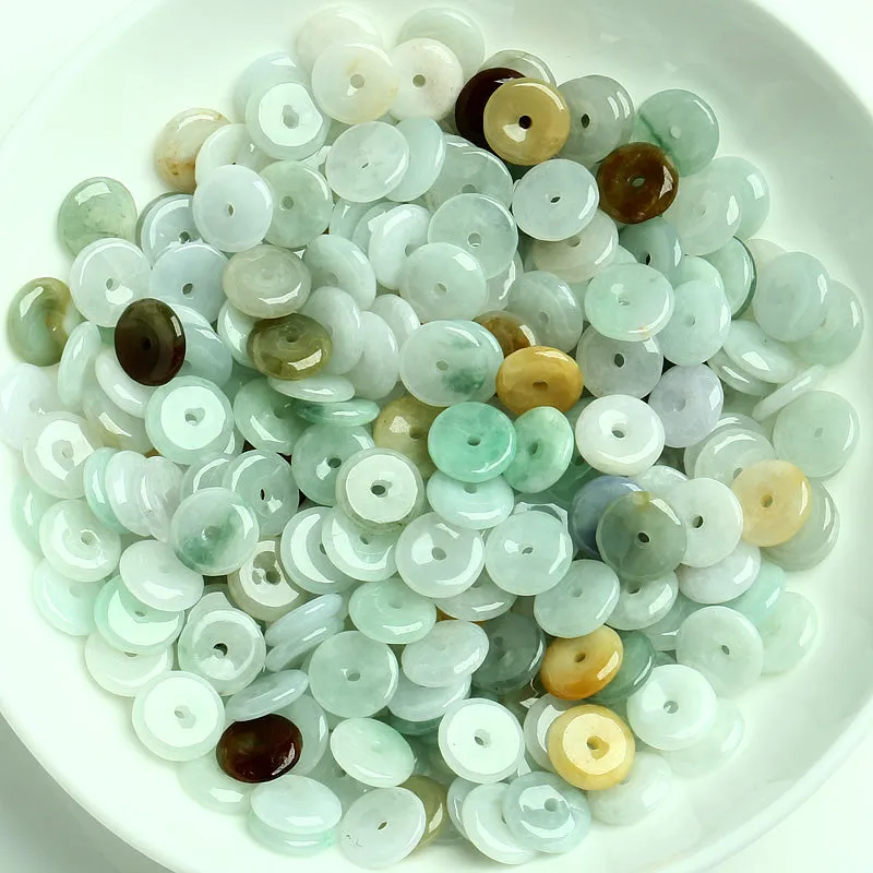 Diameter 9.5mm-12mm Thickness 1.5mm-3mm Natural Jade Beads Jadeite Mixed Colors Bead WBD12