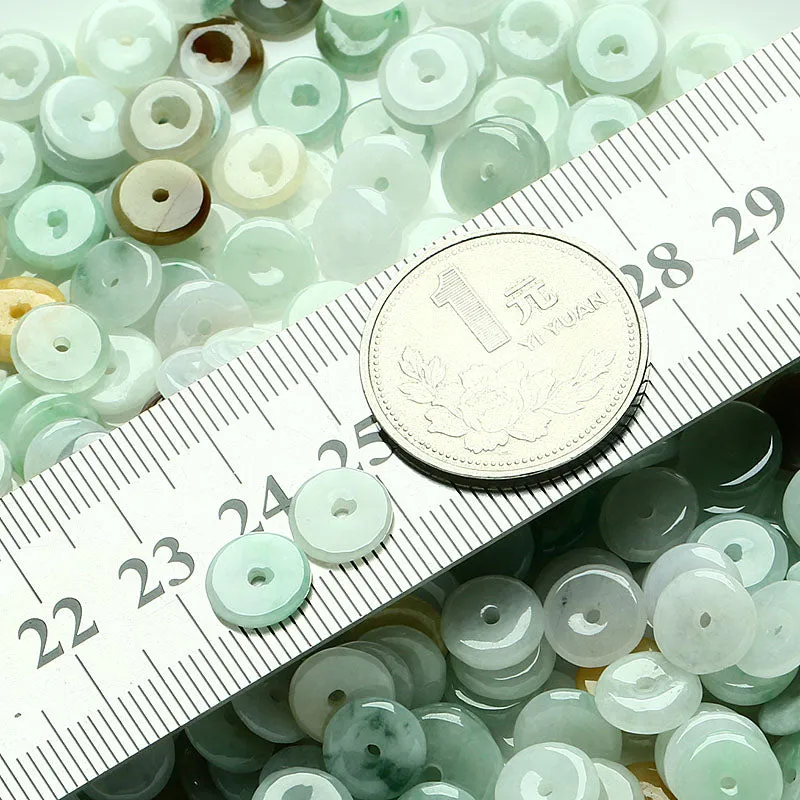 Diameter 9.5mm-12mm Thickness 1.5mm-3mm Natural Jade Beads Jadeite Mixed Colors Bead WBD12