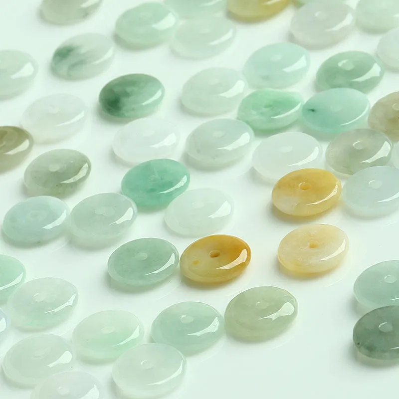 Diameter 9.5mm-12mm Thickness 1.5mm-3mm Natural Jade Beads Jadeite Mixed Colors Bead WBD12