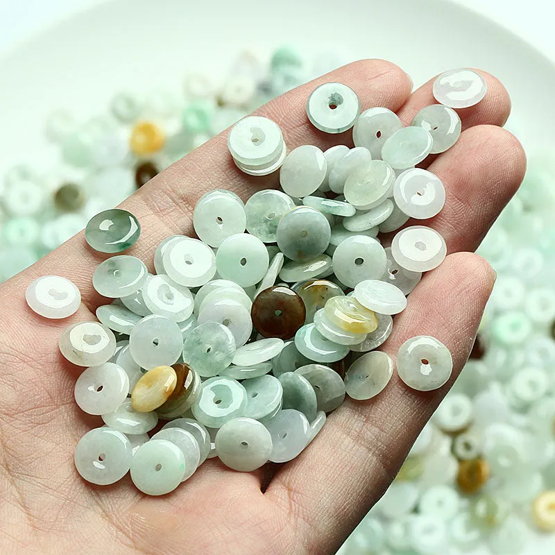 Diameter 9.5mm-12mm Thickness 1.5mm-3mm Natural Jade Beads Jadeite Mixed Colors Bead WBD12