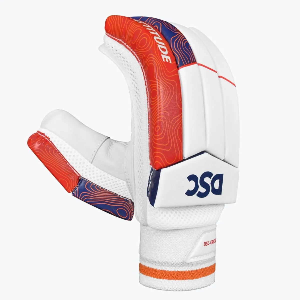 DSC Attitude Right-Hand Men’s Batting Gloves, Red/Blue/White – Premium Comfort, Protection & Superior Grip