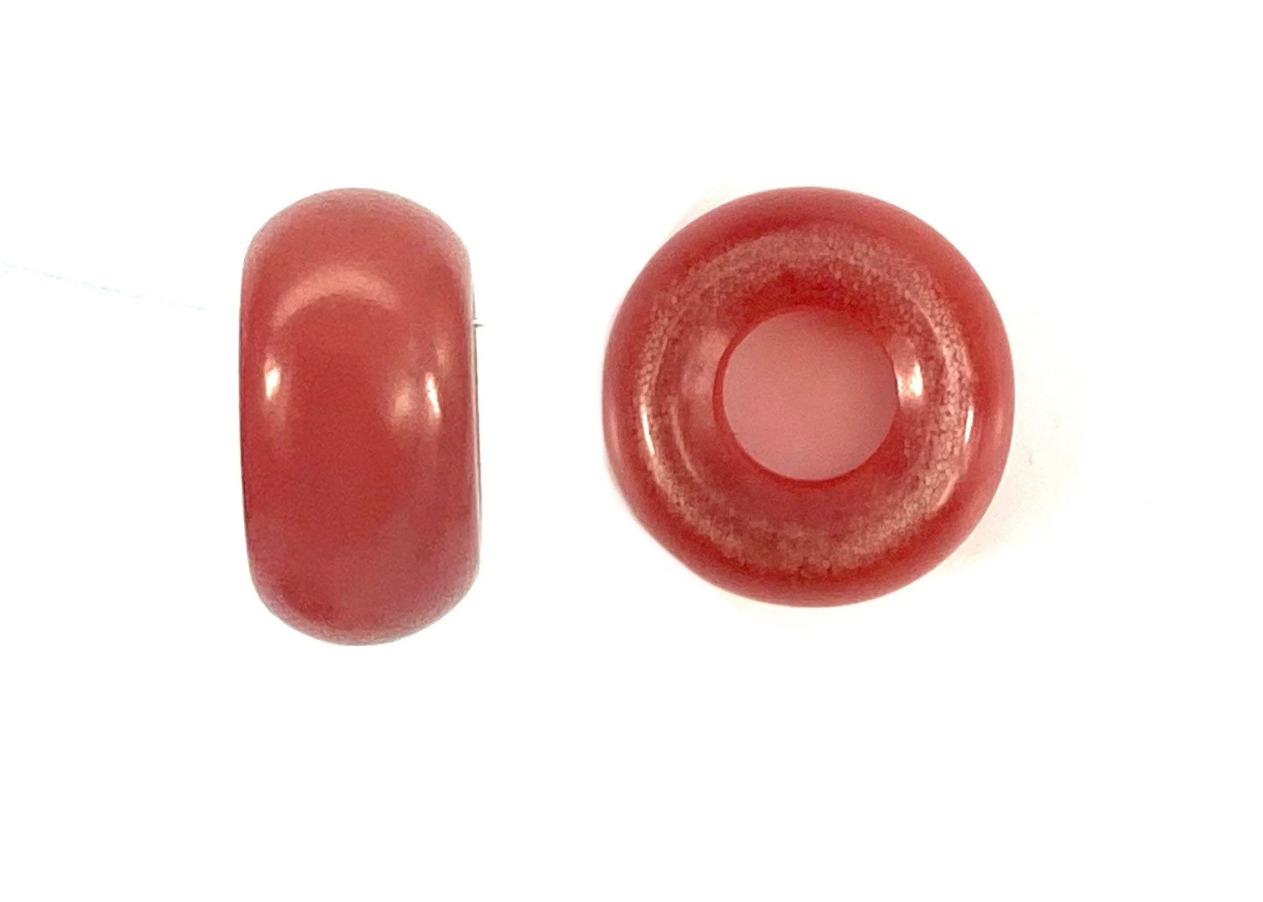 Dyed Red Donut Jade Beads, Sku#BG55