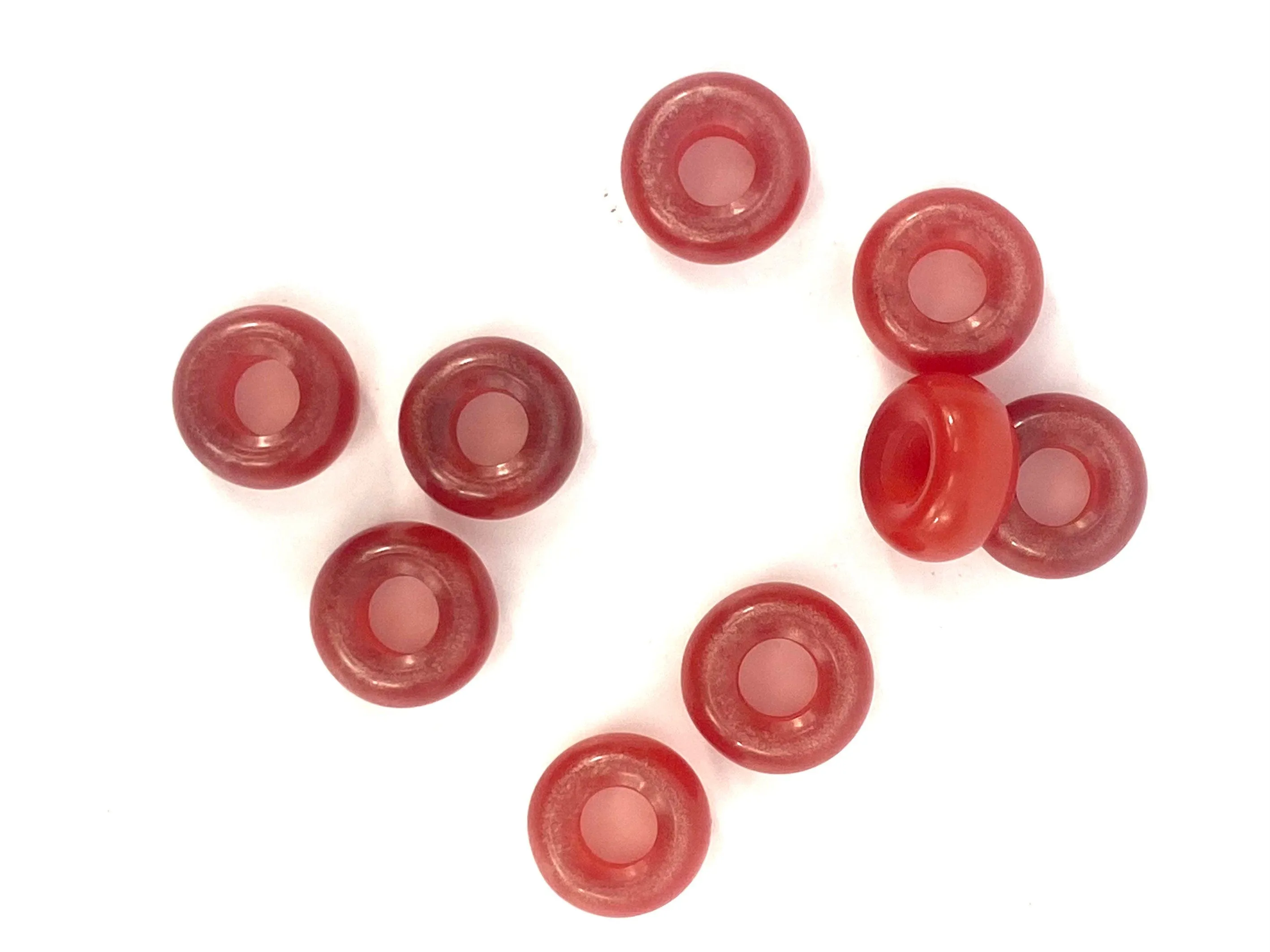 Dyed Red Donut Jade Beads, Sku#BG55