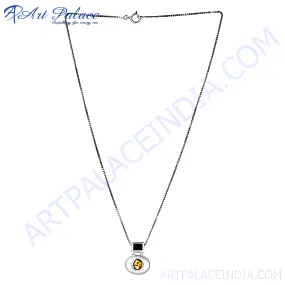 Elegant Citrine CZ Silver Necklace - Stunning Jewelry for Any Occasion