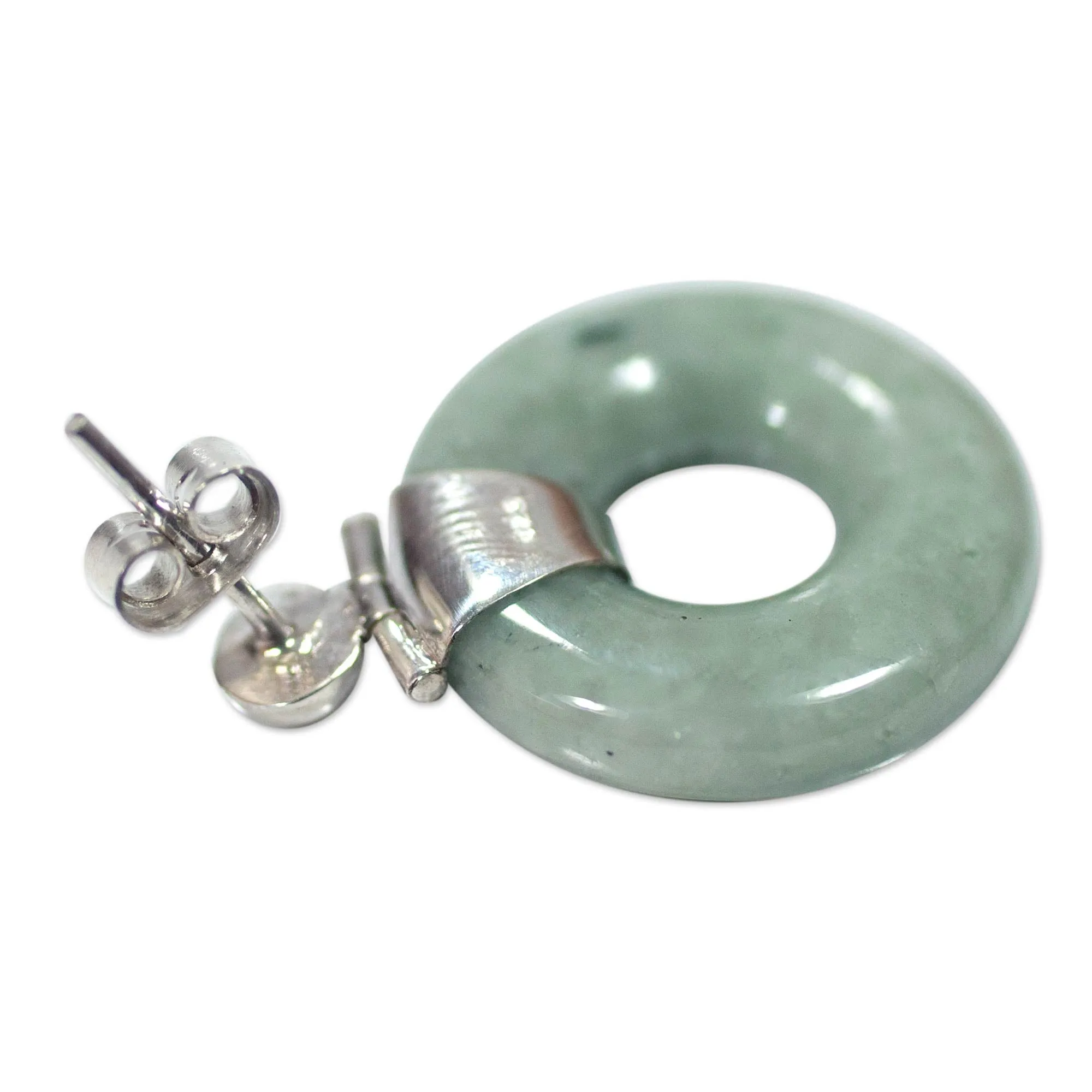 Endless Melody Modern Light Green Jade Earrings