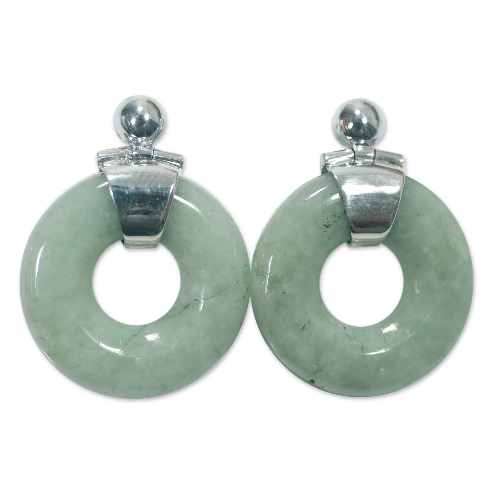 Endless Melody Modern Light Green Jade Earrings