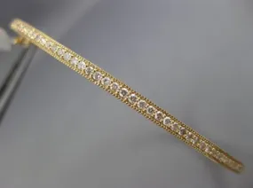 ESTATE .47CT DIAMOND 14KT YELLOW GOLD CLASSIC MILGRAIN FILIGREE BANGLE BRACELET