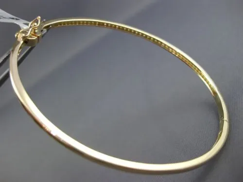 ESTATE .47CT DIAMOND 14KT YELLOW GOLD CLASSIC MILGRAIN FILIGREE BANGLE BRACELET