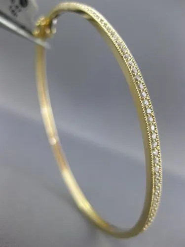 ESTATE .47CT DIAMOND 14KT YELLOW GOLD CLASSIC MILGRAIN FILIGREE BANGLE BRACELET