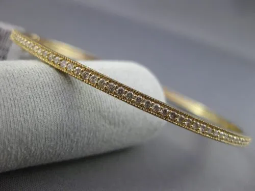 ESTATE .47CT DIAMOND 14KT YELLOW GOLD CLASSIC MILGRAIN FILIGREE BANGLE BRACELET