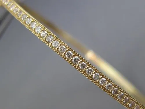 ESTATE .47CT DIAMOND 14KT YELLOW GOLD CLASSIC MILGRAIN FILIGREE BANGLE BRACELET