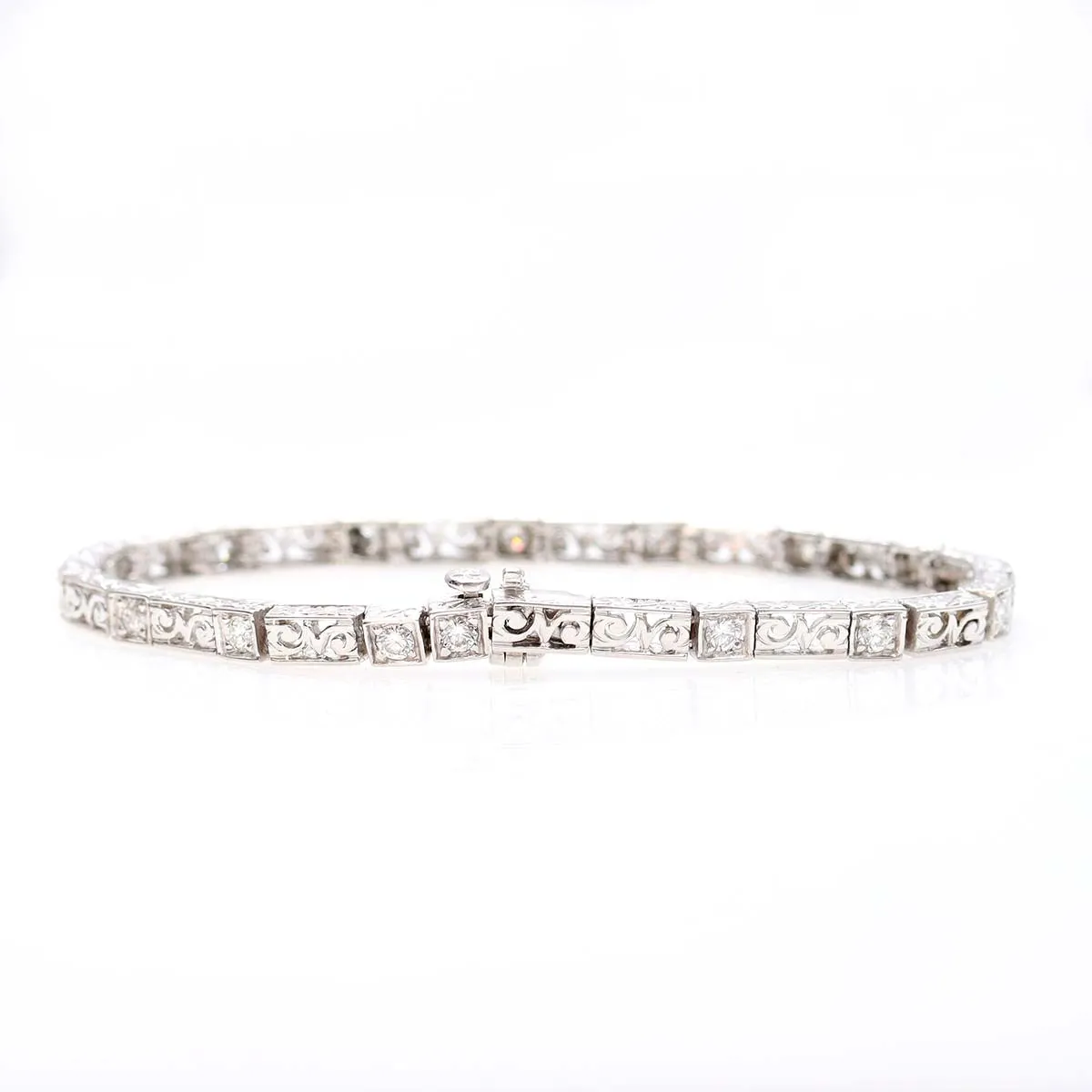 Estate Filigree and Diamond Bracelet #VB221204